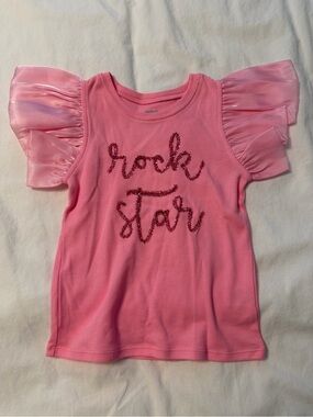 Girls' Pink 'Rock Star' Ruffle Sleeve Tee by Mud Pie